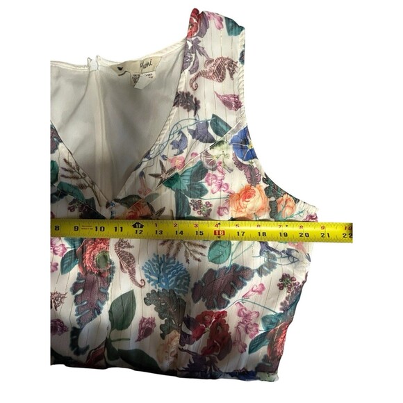 Vintage Yumi Maxi Dress Floral w/Metallic Piping Gown sizes 12 Romantic Fairy - Picture 3 of 11